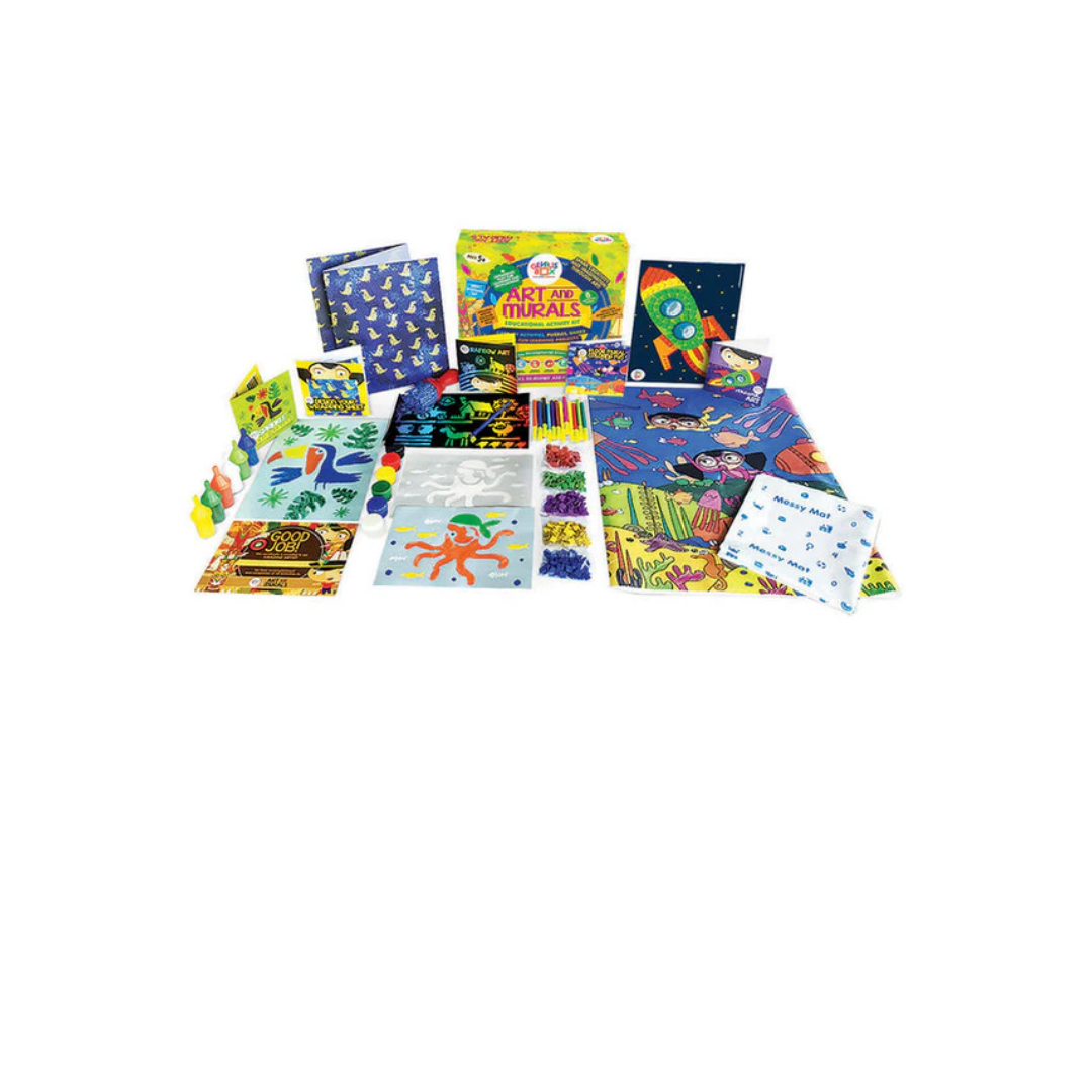 Geniusbox Art And Murals Educational Activity Kit Creative Activties, Puzzles Games And Fun Learning Projects