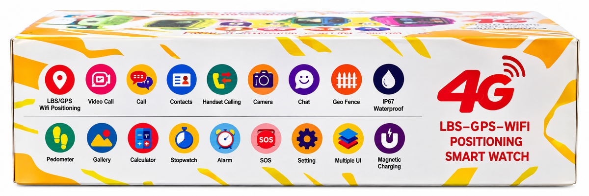 Spiky Cacus 4G Kids Smart Watch | GPS Tracking, Video Calling & SOS Dark Blue