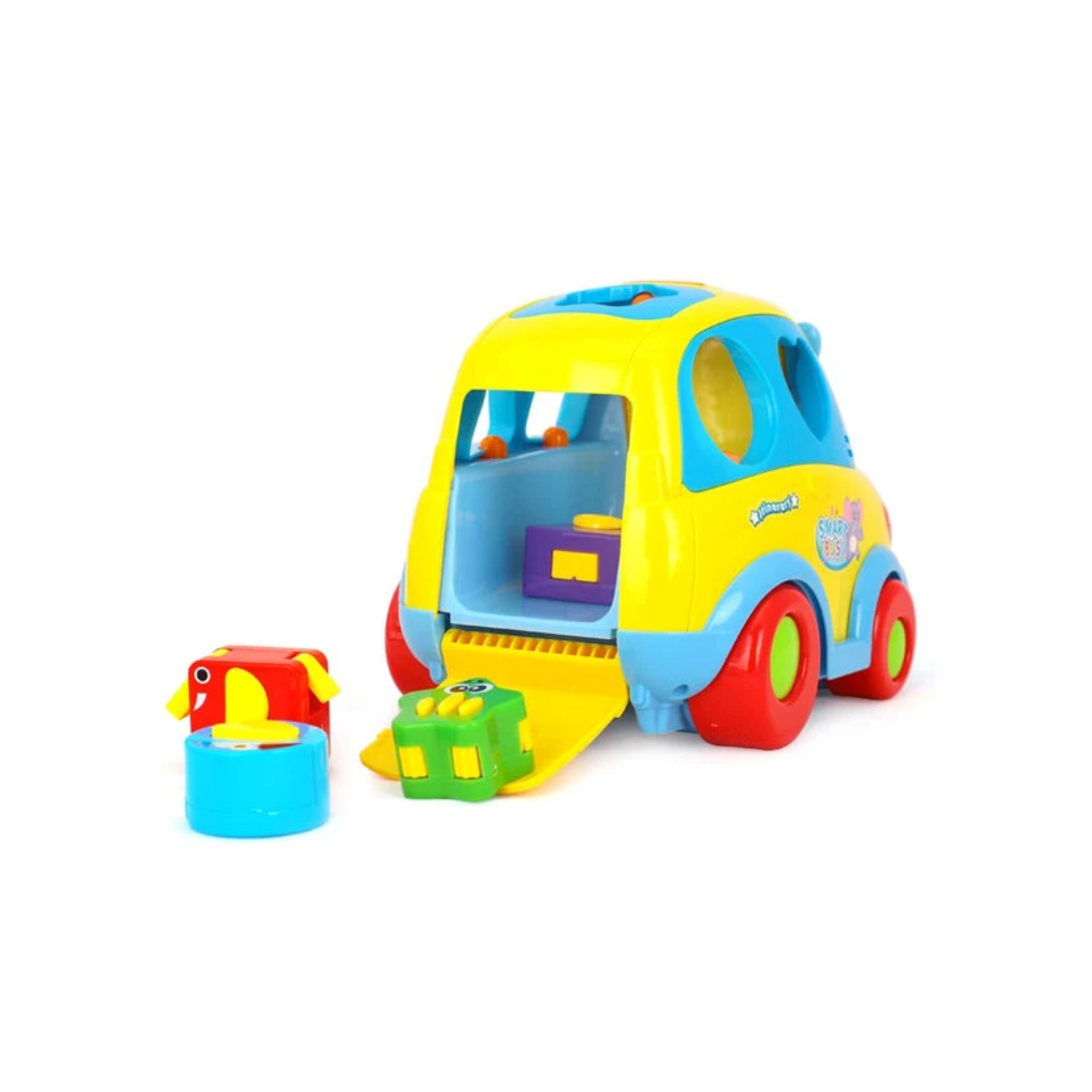 Hola Clever Coupe 2-in-1 Shape Sorter Activity Bus Musical Learning Toy 6 Shape Blocks 18–36 Months