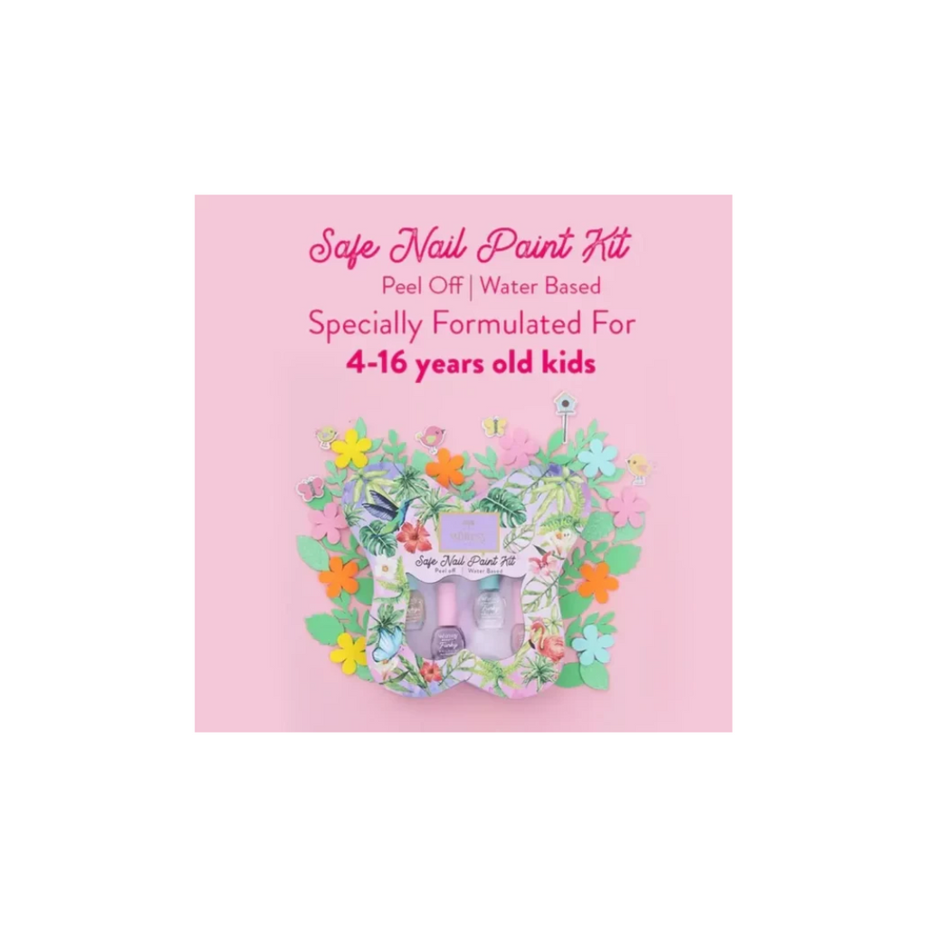 Whimsy Safe, Non-Toxic, Water Based Peel Off Nailpaint Kit for Girls (Pack of 8)