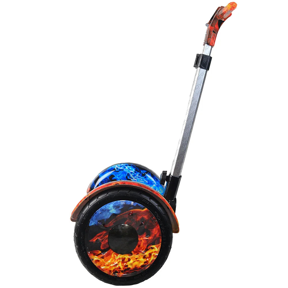Hoverpro Bluetooth Self-Balancing Scooter with Handle Bar – Fire & Ice Graphic Design S11+ Miniseg Coolfire with Handle Hoverboard