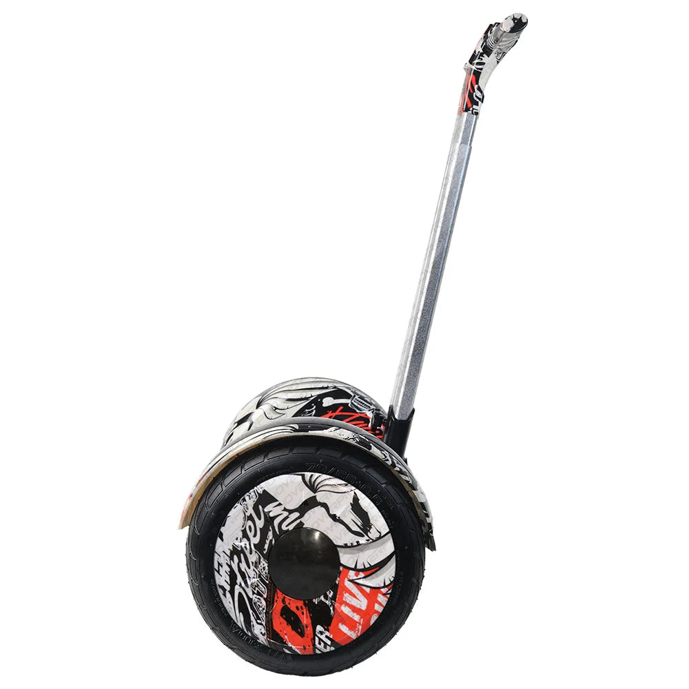Hoverpro Bluetooth Self-Balancing Scooter with Handle Bar – Black & Red Graphic Design S11+ Miniseg Street with Handle Hoverboard