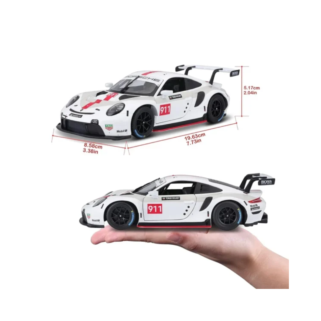 Burago 1/24 Scale Porsche 911 RSR (White) Diecast Car
