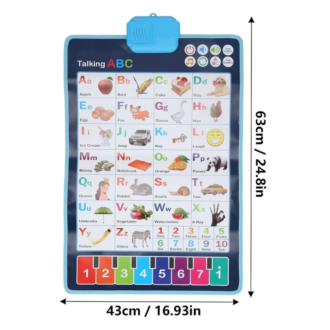 Ozen Star Kids Interactive Learning Chart – Talking ABC, Numbers, Piano Keys & Question Answer Educational Toy