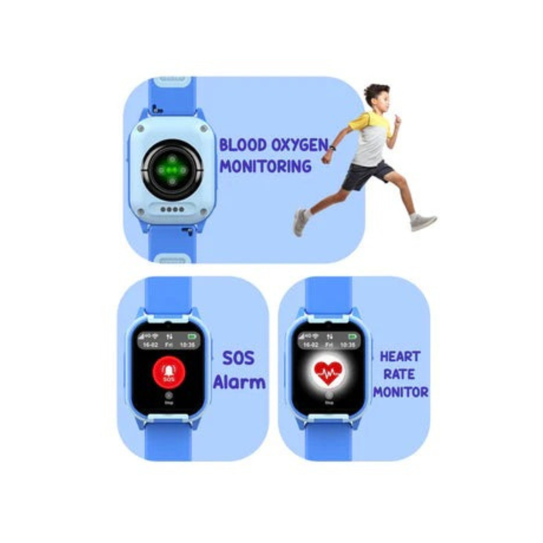Spiky New Gnome Blue 4G Video Calling Smartwatch for Kids with Multi UI