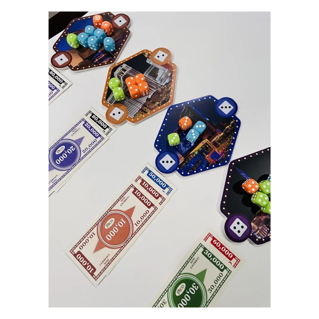 Vegas Dice Strategy Board Game for Groups & Families (4-10 Players, Ages 14+)