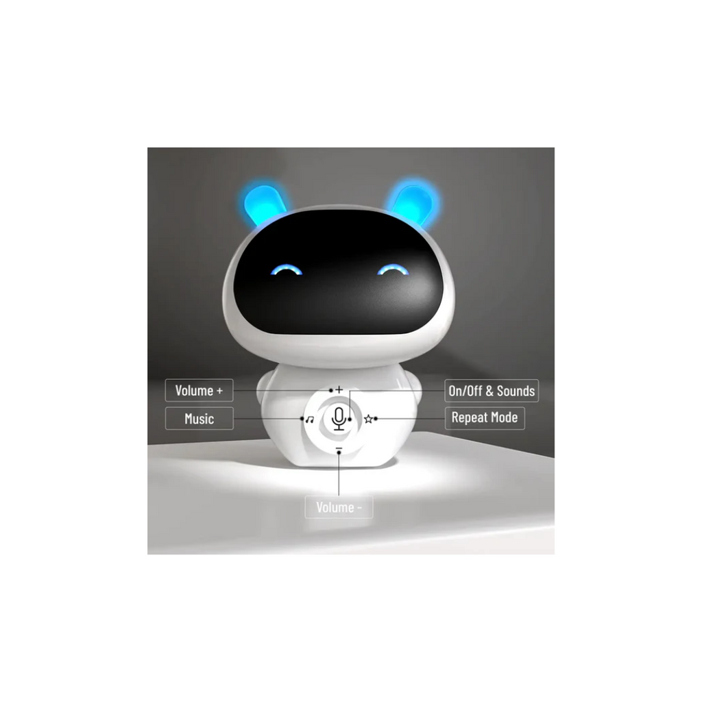 Mirana Mr. Robot Talk Back Toy for Kids - 3 Voice Changing Effects, Onboarded Music White