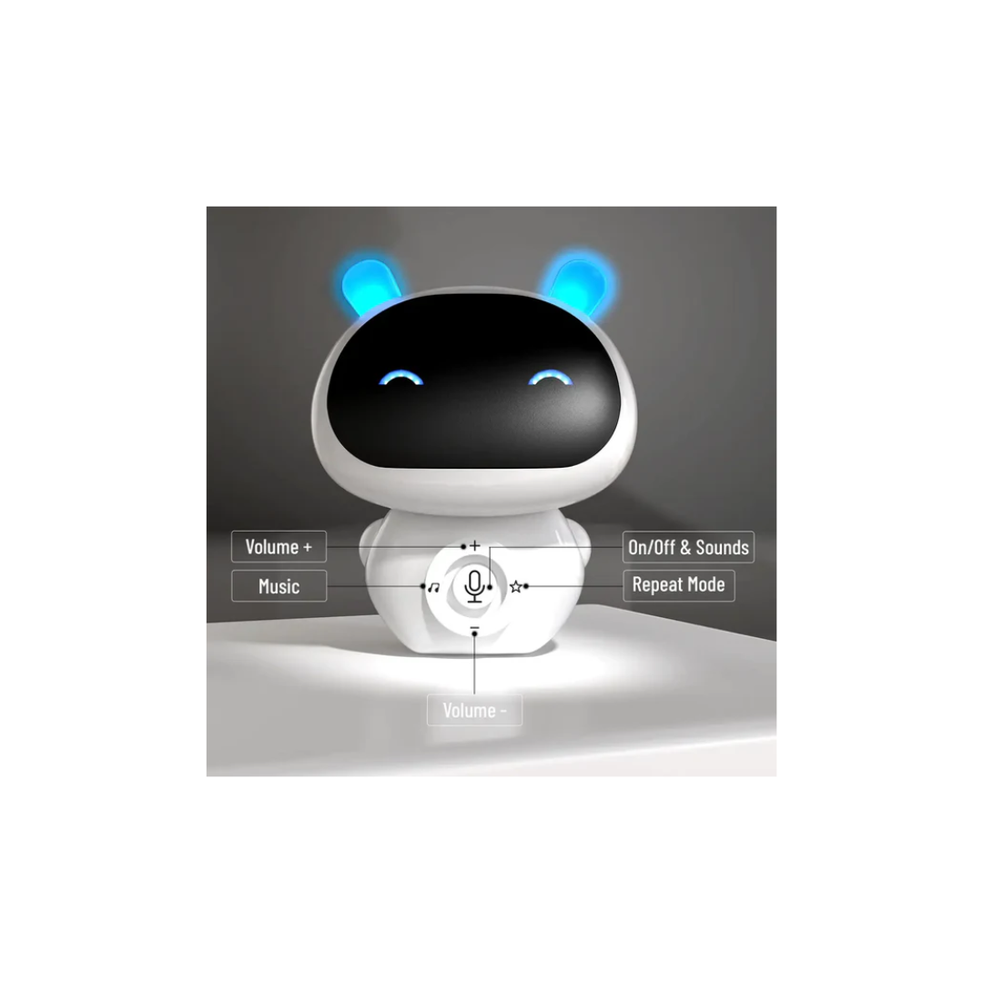 Mirana Mr. Robot Talk Back Toy for Kids - 3 Voice Changing Effects, Onboarded Music White
