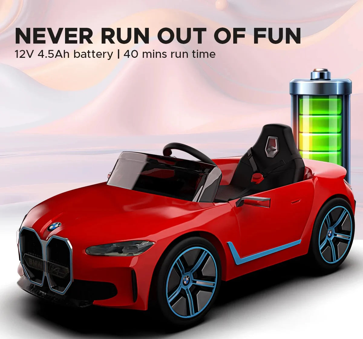 EMotorad Formula Fun Battery Oprated BMW i4 Ride-On Car, Red
