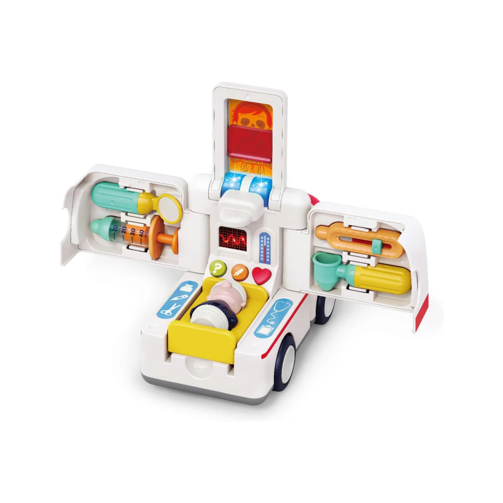 Hola Toy Ambulance with Lights & Sounds, Bump-and-Go Feature