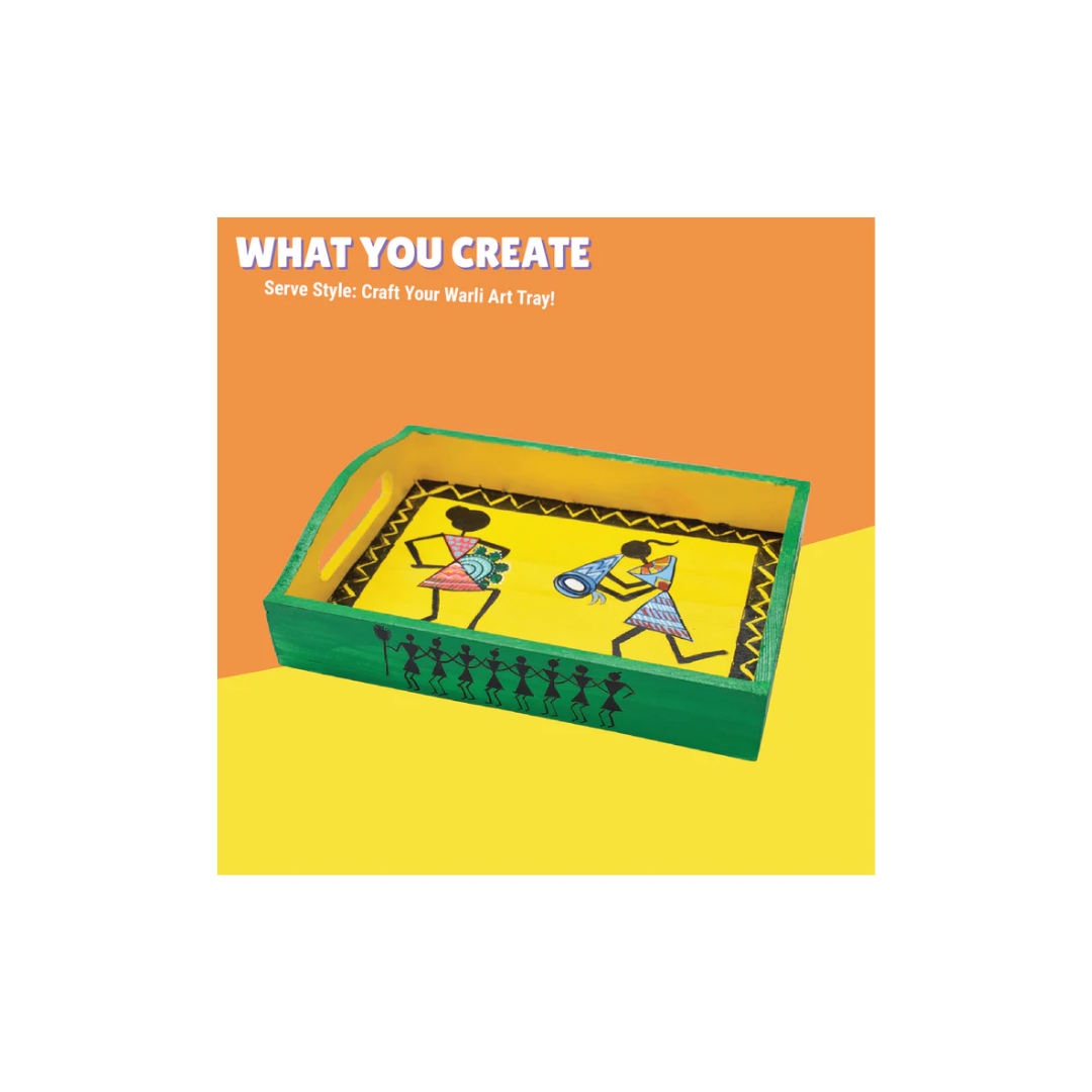 Kalakaram Warli Art Serving Tray Kit