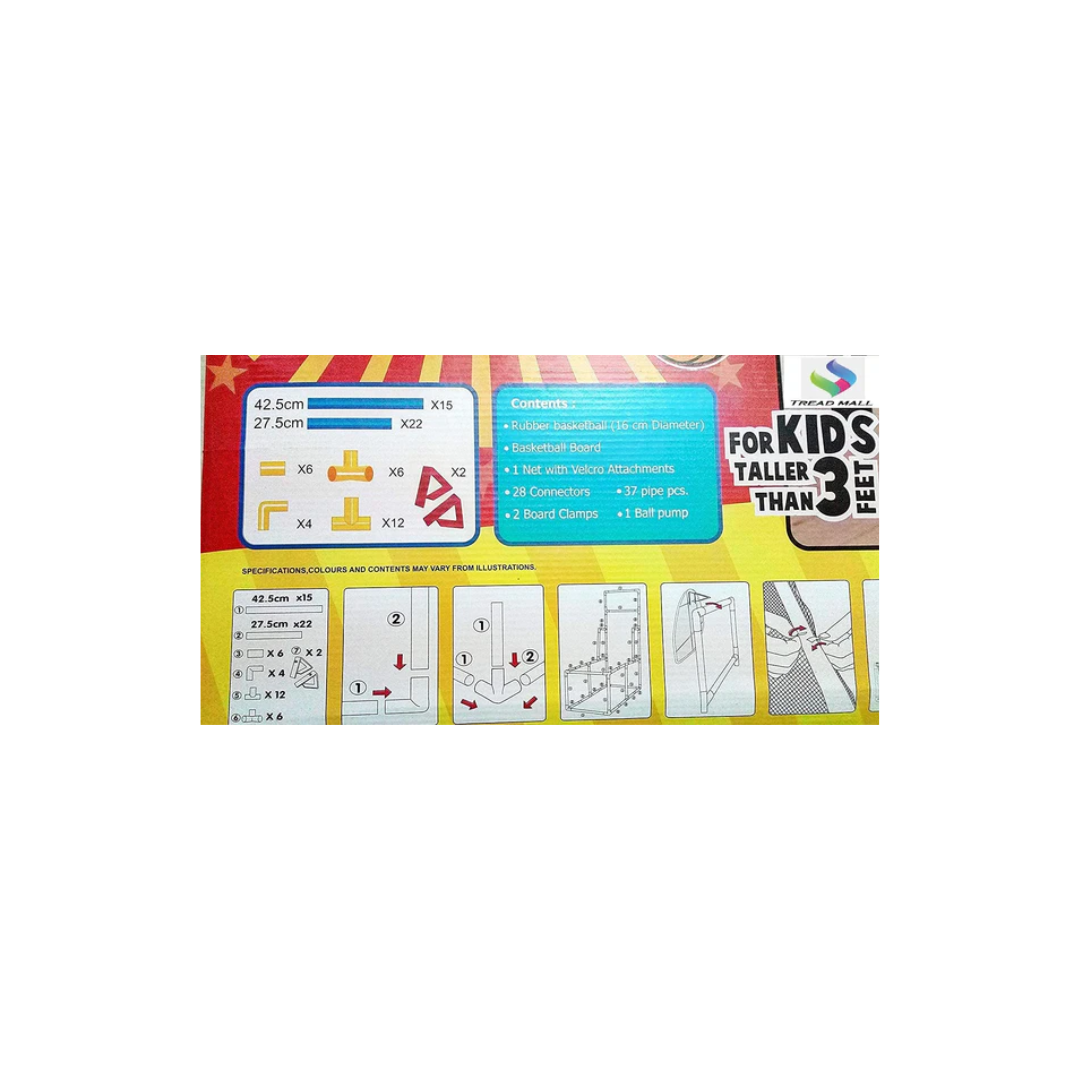 Wonder Shot Jumbo Basket Ball Set Net for Indoor/Outdoor Playing | (Multi Color) EDS-46