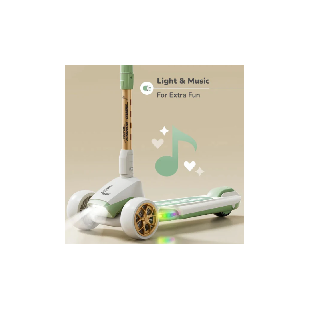 R fro Rabbit Road Runner Blaze Scooter For Kids With PU LED Wheels Green Gold