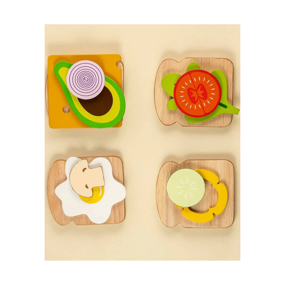 Playblox 'Toasty House' Wooden Breakfast Play Set - Pretend Play