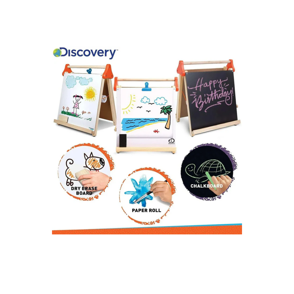 Discovery Kids Wooden 3 in 1 Tabletop Easel