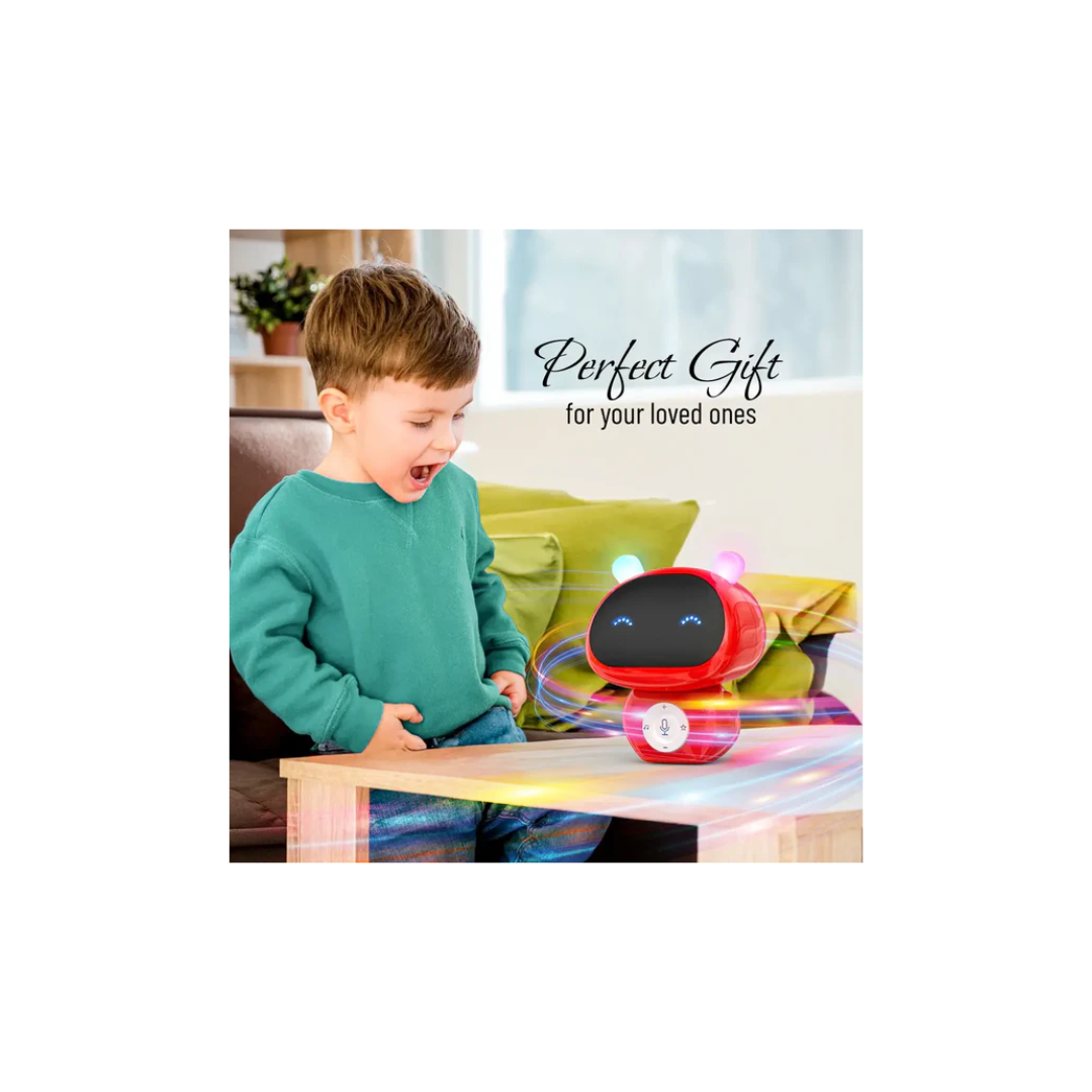 Mirana Mr. Robot Talk Back Toy for Kids - 3 Voice Changing Effects, Onboarded Music Red