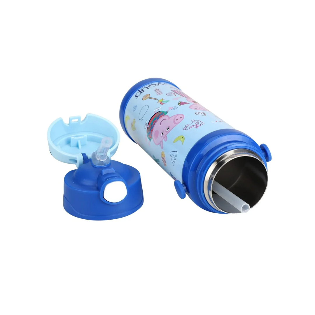 YOUP Stainless Steel Blue Color Peppa Pig Insulated Double Wall Sipper Bottle Lucas – 500 ML Assorted Color
