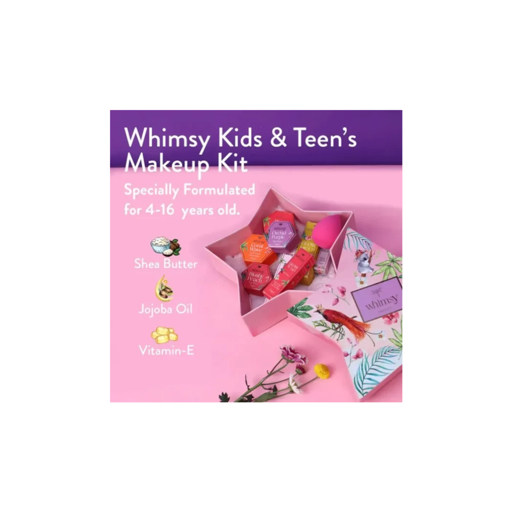 Whimsy Organic & Natural Blossom Beauty Makeup Kit for kids, Preteen and Teen Girls (Pack of 12) - Les Petits