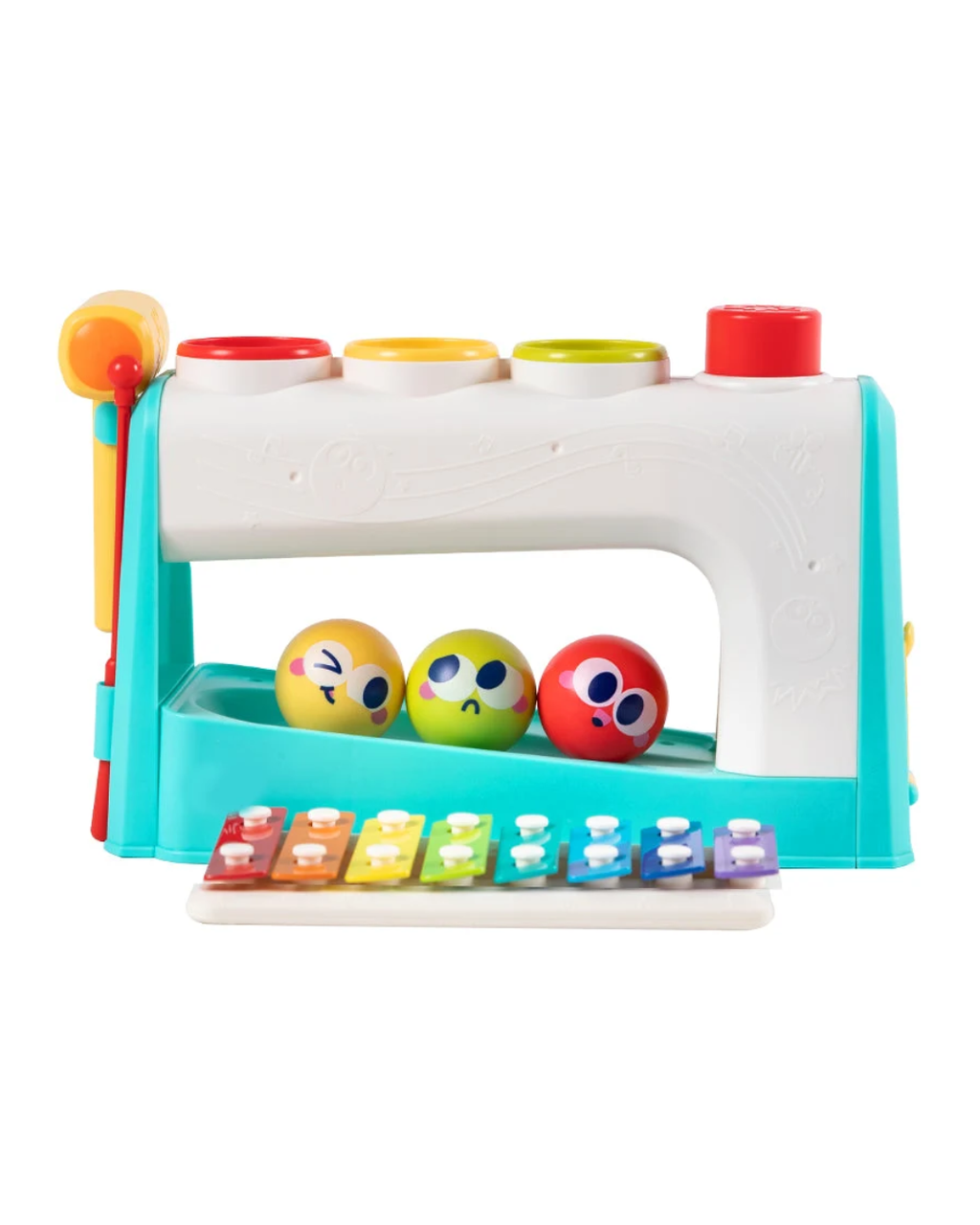 Hola Multifunctional Music Center 4-in-1 Montessori Musical Toy with Xylophone, Hammer Game & Ball Drop