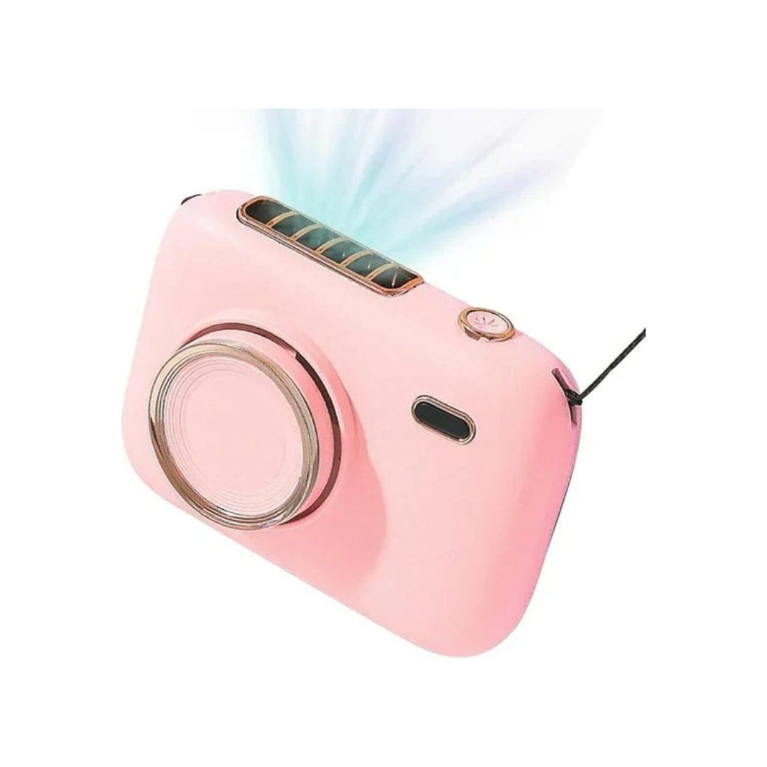 Rainbow Toys Mini Haletr Fan Portable Hands-Free Personal Fan USB Rechargeable Camera Shape Fan asoorted Color