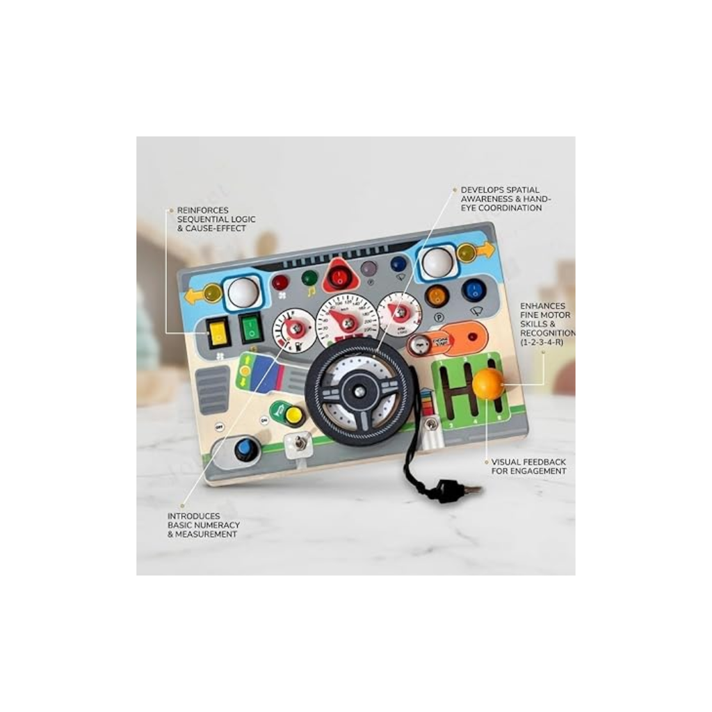 Rainbow Toys Simulated Car Cab Driving Busy Board for Kids