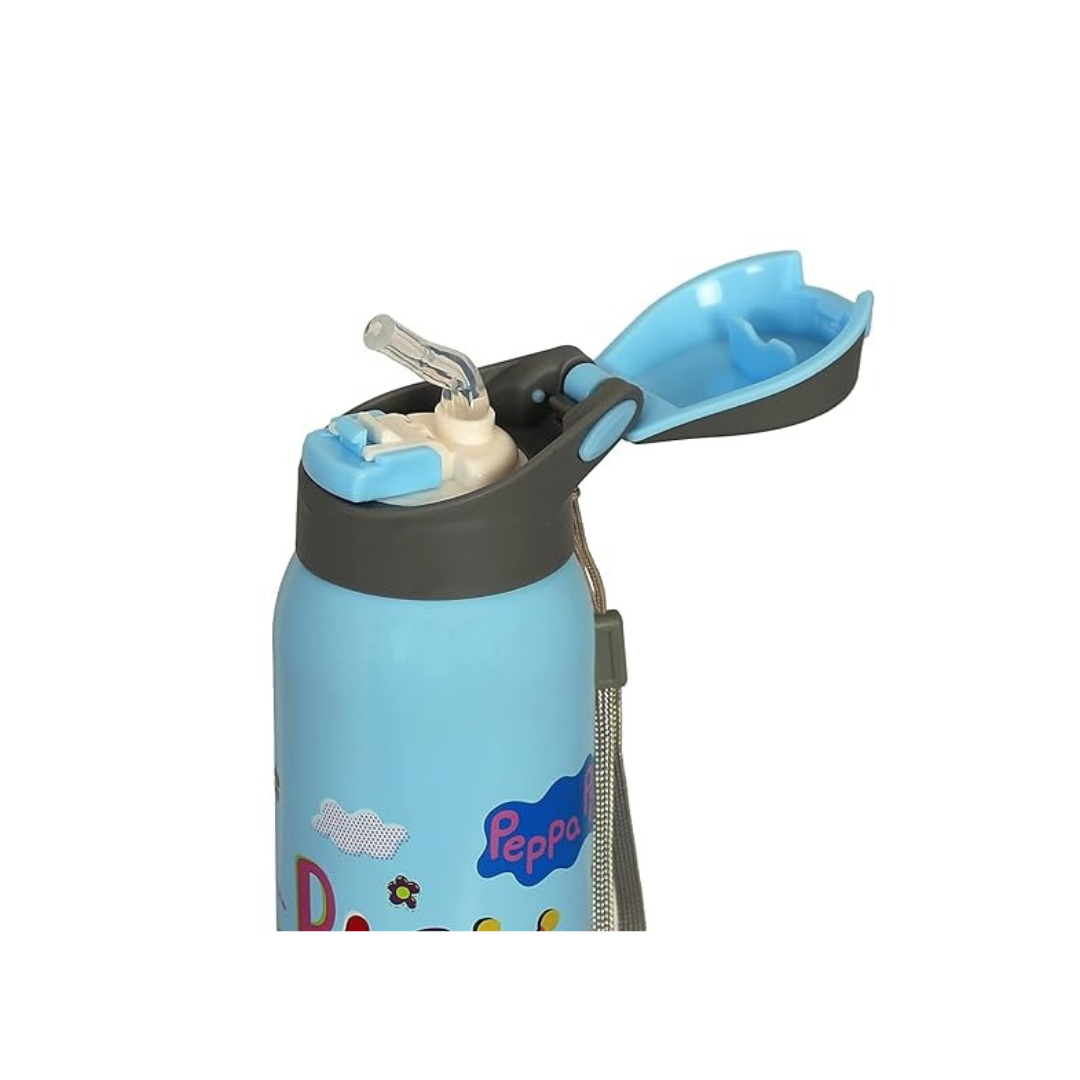 Youp Stainless Steel Googlie Peppa Pig Theme Kids Insulated Double Wall Sipper Bottle For Kids Assorted Color