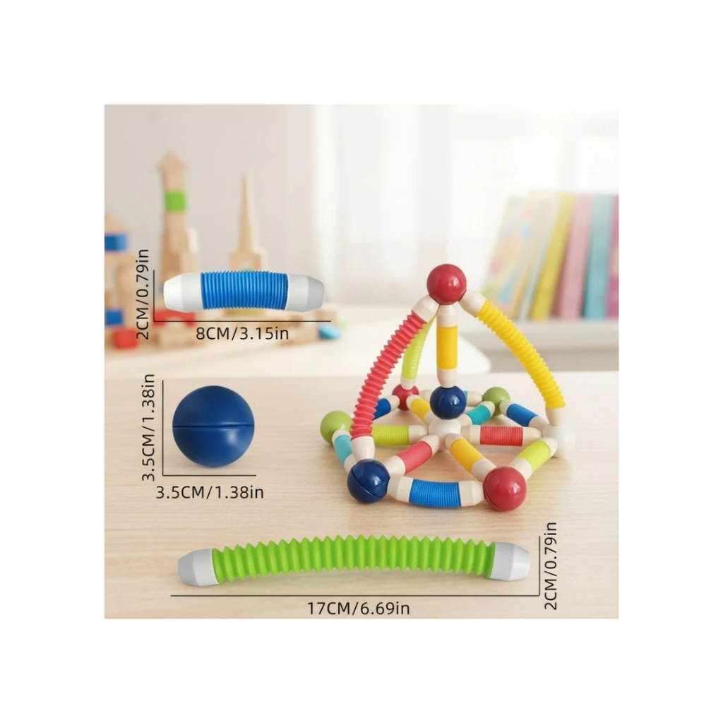Rainbow Toys 2-Piece Flexible Magnetic Building Blocks Set 42pcs
