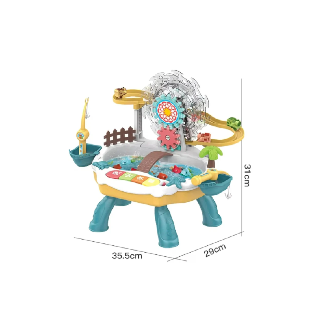 Lumo Musical Fishing Game Toy with Slideway, Rotating Ferris Wheel, Lights & Music