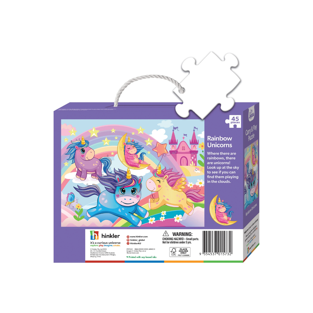 Hinkler Junior Jigsaw Carry & Play Rainbow Unicorns