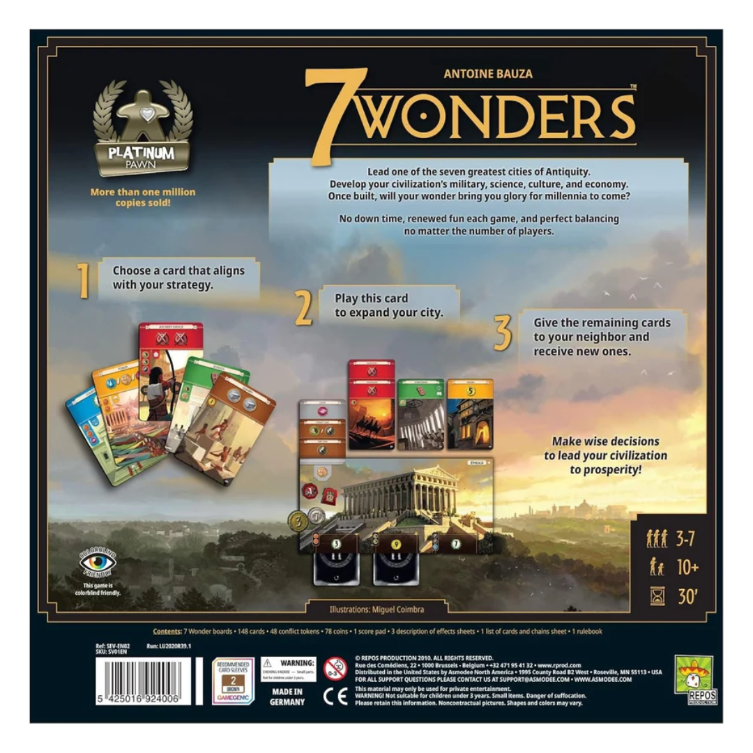 7 Wonders Strategy Board Game - Ancient Civilization Card Drafting Game (3-7 Players)