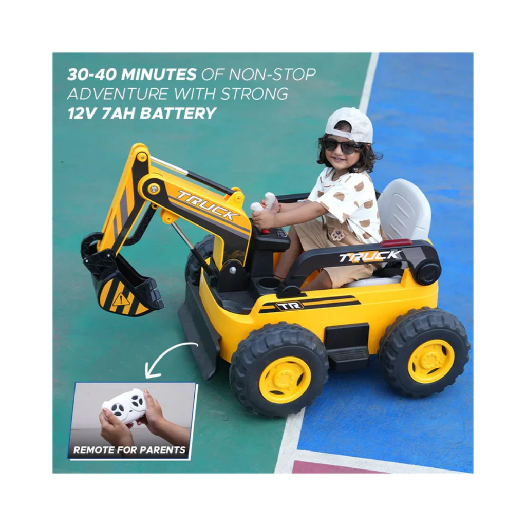 Emotorad Formula Fun Mini Excavator Toy Ride-On Car (Yellow-Black), 3-7Years