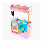 Wooden Bakery Shop Play Set with Cash Counter & Pretend Food Accessories