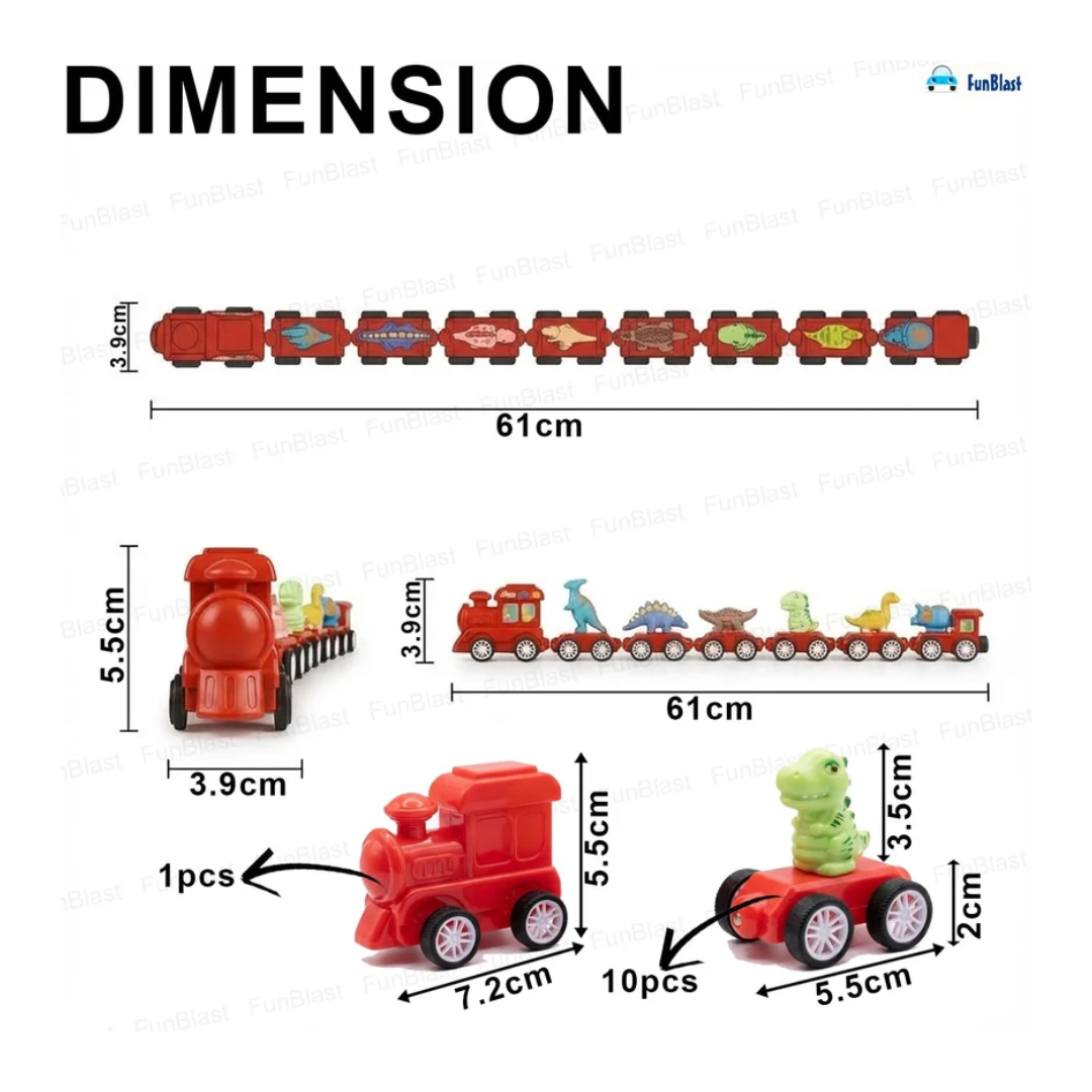 Magnetic Dinosaur Train Toy – 21 Pcs Dinosaur Educational Train Set for Kids 3+