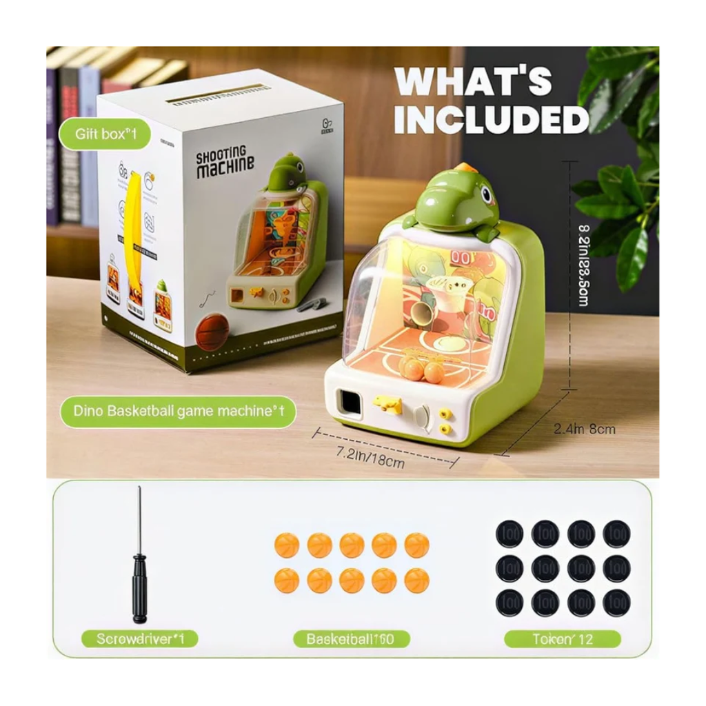 Mini Basketball Shooting Machine for Kids – Interactive Basketball Game with Balls & Coins 3+ Years