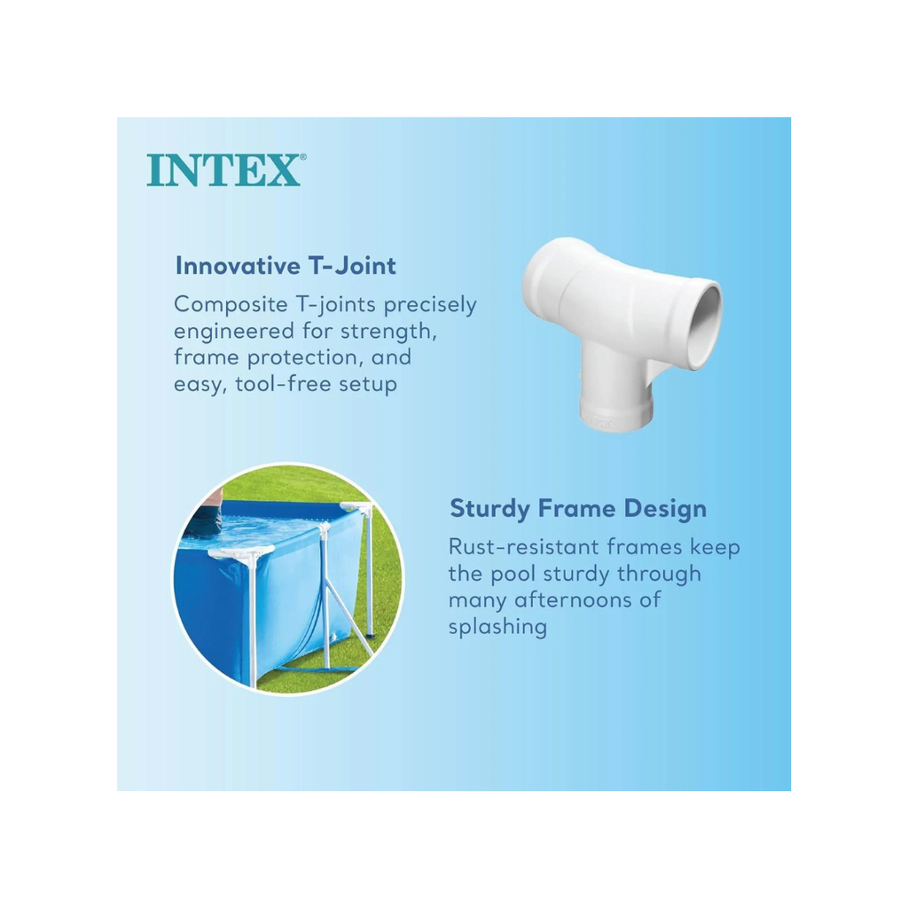 Intex 28272 Rectangular Frame Pool, Blue (9ft x6ft x2.5ft)