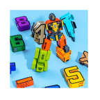 Gooeke Distortion  Number Puzzle Board with Transforming Robot