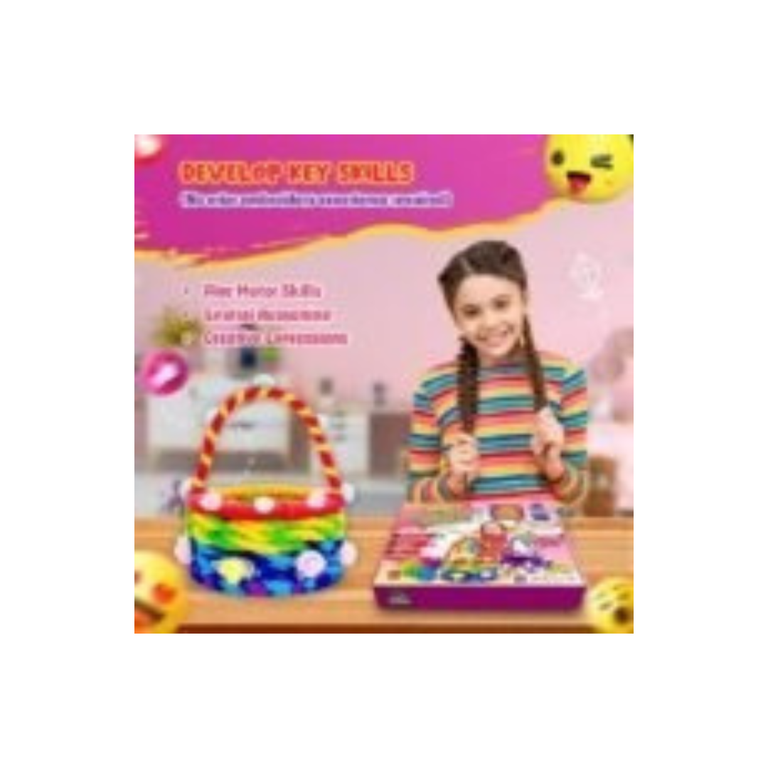 Kreeda DIY Rainbow Basket Making Kit  Circular & Rectangular DIY Wooden Basket Frames