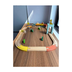 Playbox Wild Track Train – Safari Wooden Railway Set with 3 Animal Figures & Tunnel for Kids