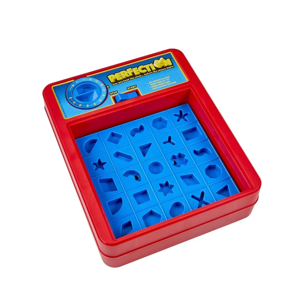 Hasbro Gaming Perfection Plus Board Game – Fast Shape Matching Game with Duel Mode