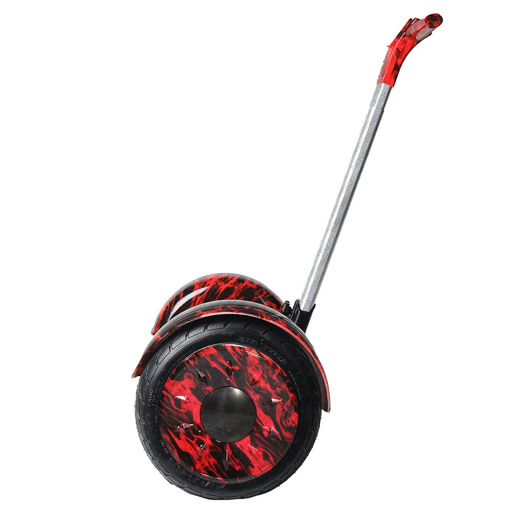Hoverpro Bluetooth Self-Balancing Scooter with Handle Bar – Red & Black Graphic Design S11+ Miniseg Redfire with Handle Hoverboard