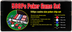 500 Pcs Poker Game Set with Aluminium Carry Case | 40mm Casino Size Poker Chips, Playing Cards & Dice