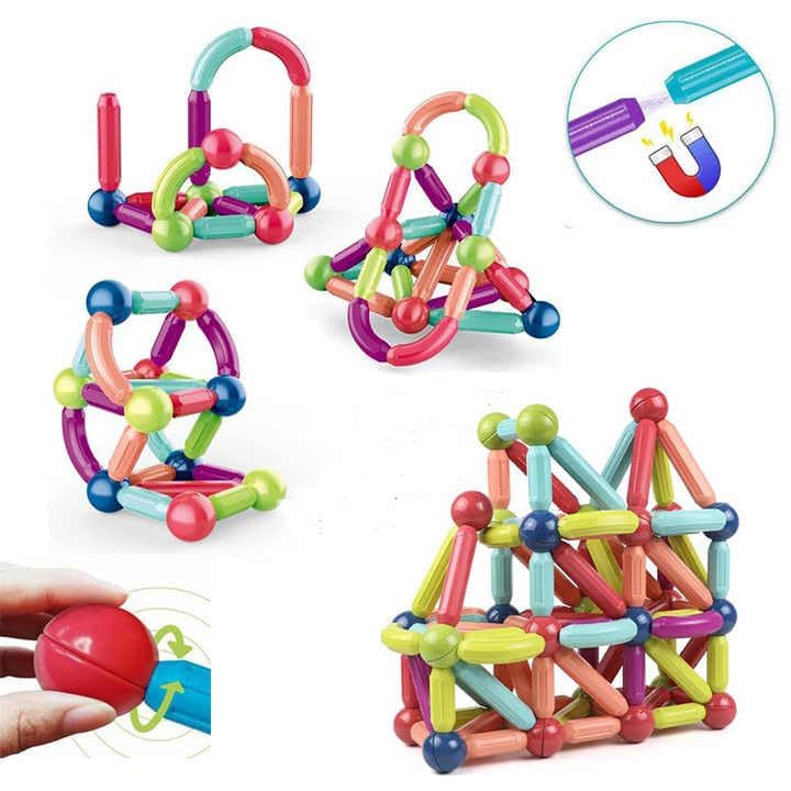 Dige 42 Pcs Colorful Magnetic Blocks Sticks