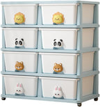 Versatile 4 Lyer Rolling Storage Rack with 8 Drawer