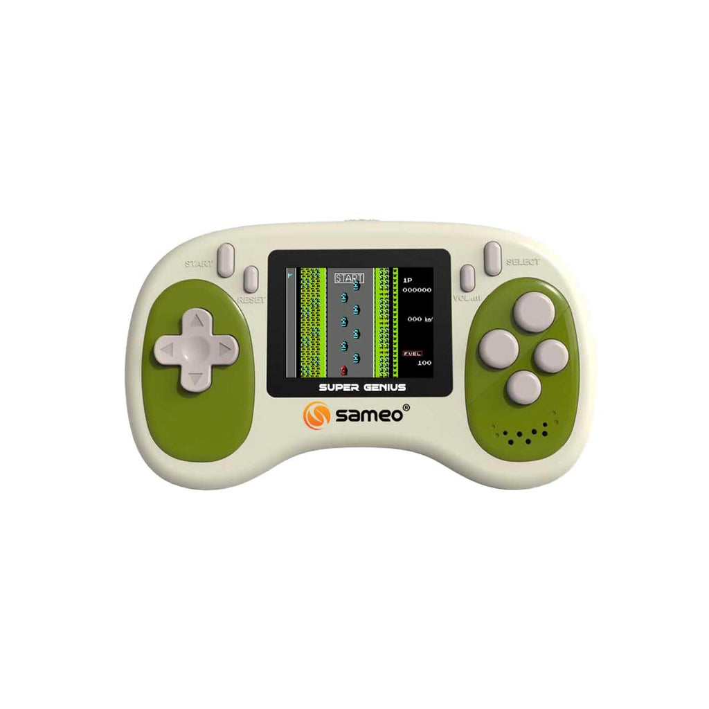 Sameo Super Genius Handheld Gaming Console – 500 Classic Games, 2.4" LCD Screen, 600mAh Battery Green
