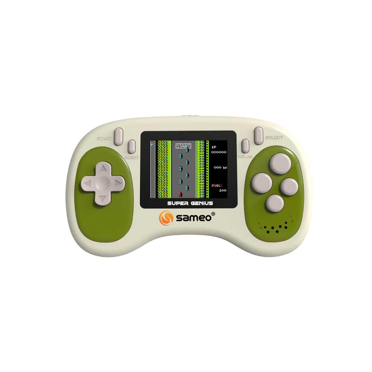 Sameo Super Genius Handheld Gaming Console – 500 Classic Games, 2.4" LCD Screen, 600mAh Battery Green