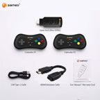 Sameo Micro Genius 2.0 8-Bit HDMI Gaming Console 800 Built-in Classic Games Dual Wireless Controllers Black