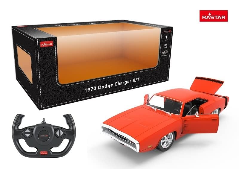RASTAR 1970 Dodge Charger R/T RC Car Remote Control Toy Car with USB Charging, Lights & Sounds Kids Car Toy