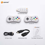 Sameo Micro Genius 2.0 White 8-Bit HDMI Gaming Console 800 Built-in Classic Games Dual Wireless Controllers