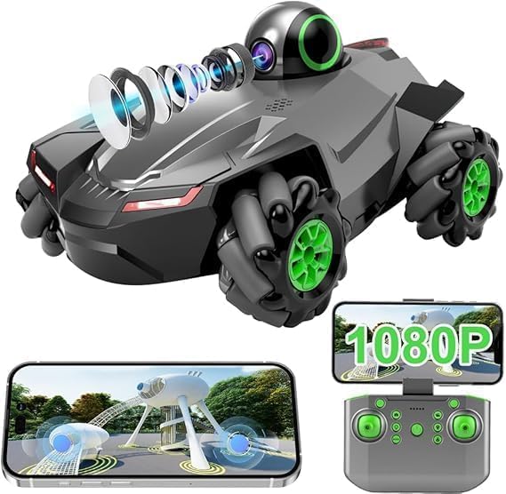 4×4 RC Stunt Car with 1080P HD Camera, 2.4GHz Remote Control & Mecanum Wheels – 1:20 Scale