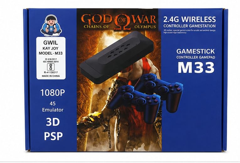 M33 2.4G Wireless Game Station 1080P with 45 Emulators & Dual Controllers